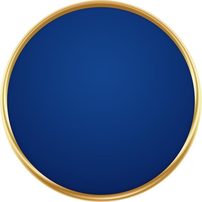 Blue Gold Badge. Gold Seal Stamp.