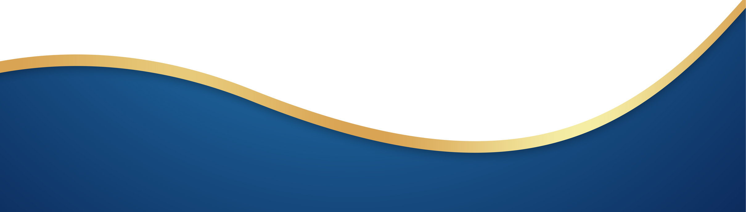 Blue and Gold Curve Border. Wavy Banner.